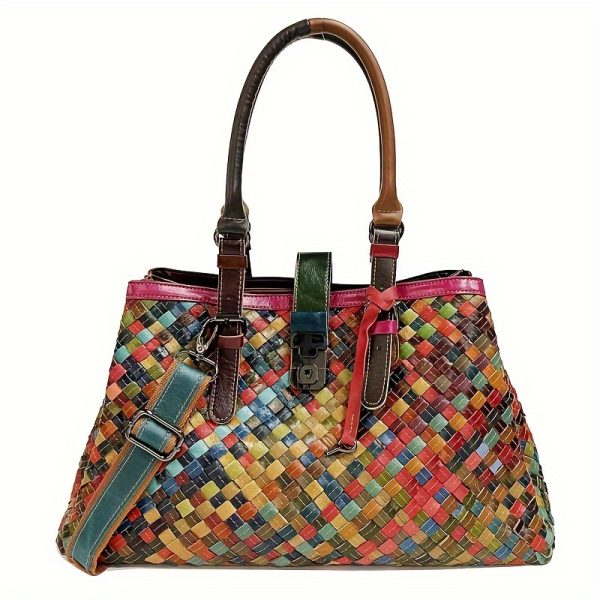 Woven Leather Shoulder Bag